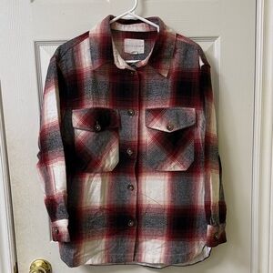 Aeropostale Red and Gray Plaid Sweater